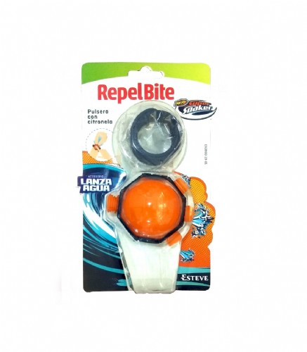 Repel bite pulsera aromatica citronela (con accesorio nerf super sooker 1 u)