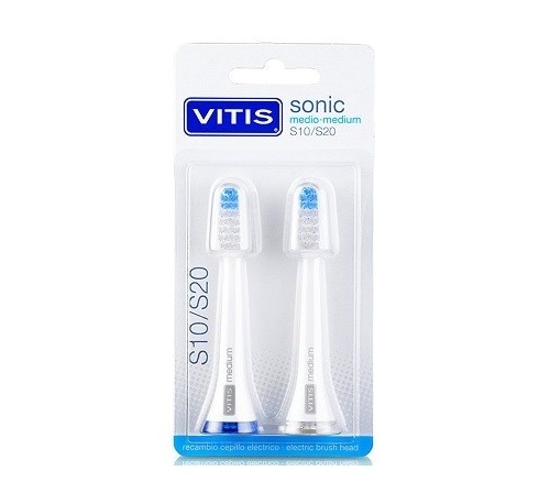 Cepillo dental electrico - vitis sonic s10 / s20 (medio 2u recambio cabezal)