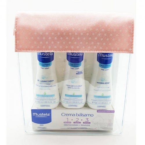 Mustela neceser basico - balsamo colonia crema gel (rosa)