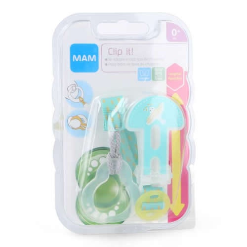 Broche para chupete - mam clip it! (verde)