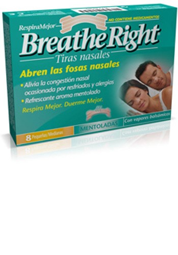 Rhinomer by breathe right - tira adh nasal balsamica (mentoladas 8 u)