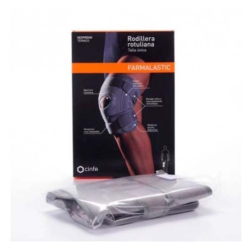 Rodillera abierta farmalastic neopreno tech 1 unidad talla unica color gris - farmalastic neopreno t